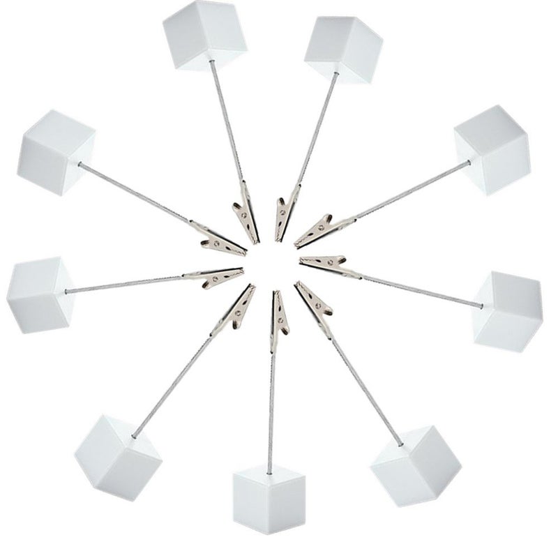 senover 10pcs Table Number Holder Name Place Card Holder Memo Clip Holder Stand Note Holder Pictures Card Paper Menu Clip (Pure White) - Image 2